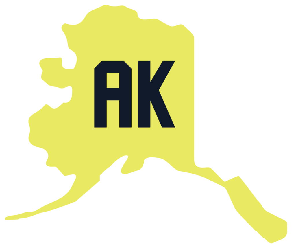 Shape of Alaska with AK