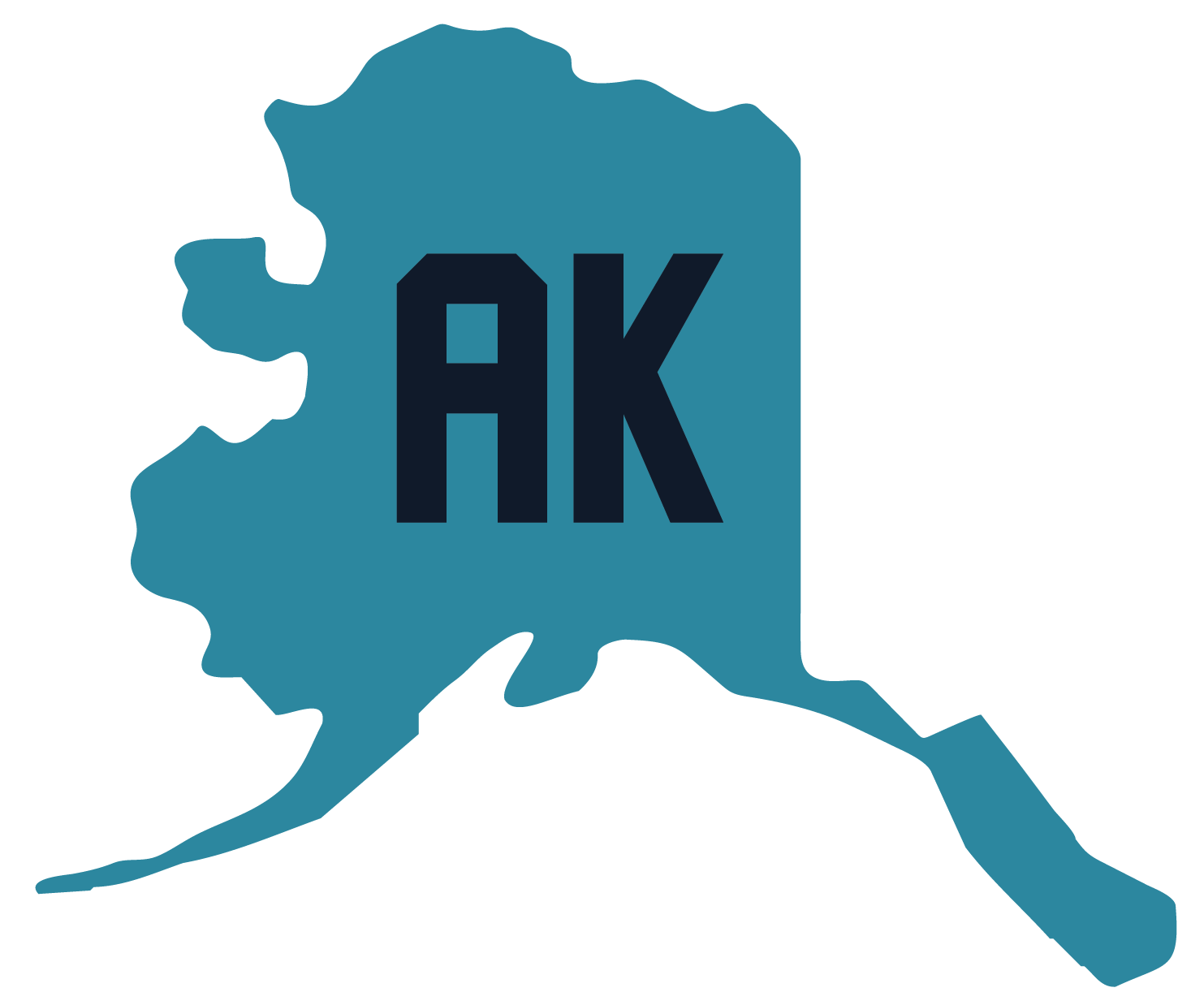 Shape of Alaska with AK